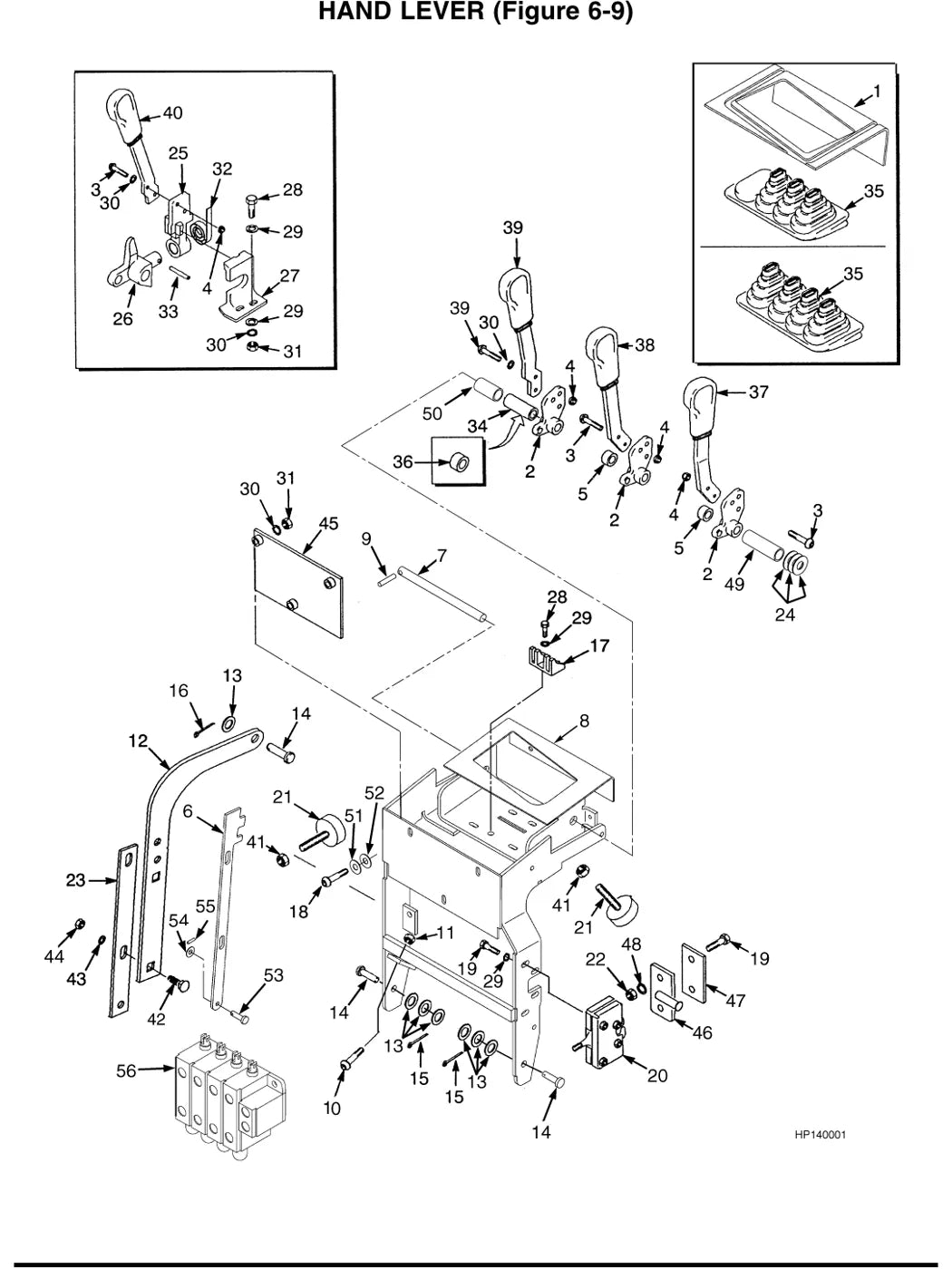 Conjunto ilustrado com números de peça originais — Hyster J40Z, J50Z, J60Z e J65Z