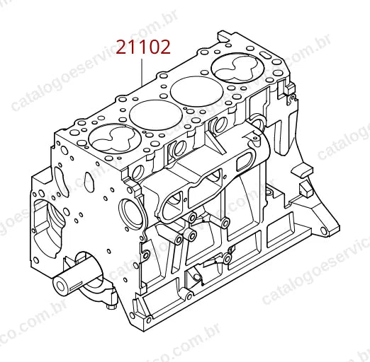 Vista explodida do conjunto motor (Motor conjunto short) no Catálogo de Peças Hyundai H-100 Truck