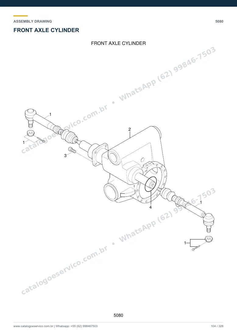 Catálogo de peças Hyundai R55W-7A: desenho de montagem — cilindros hidráulicos