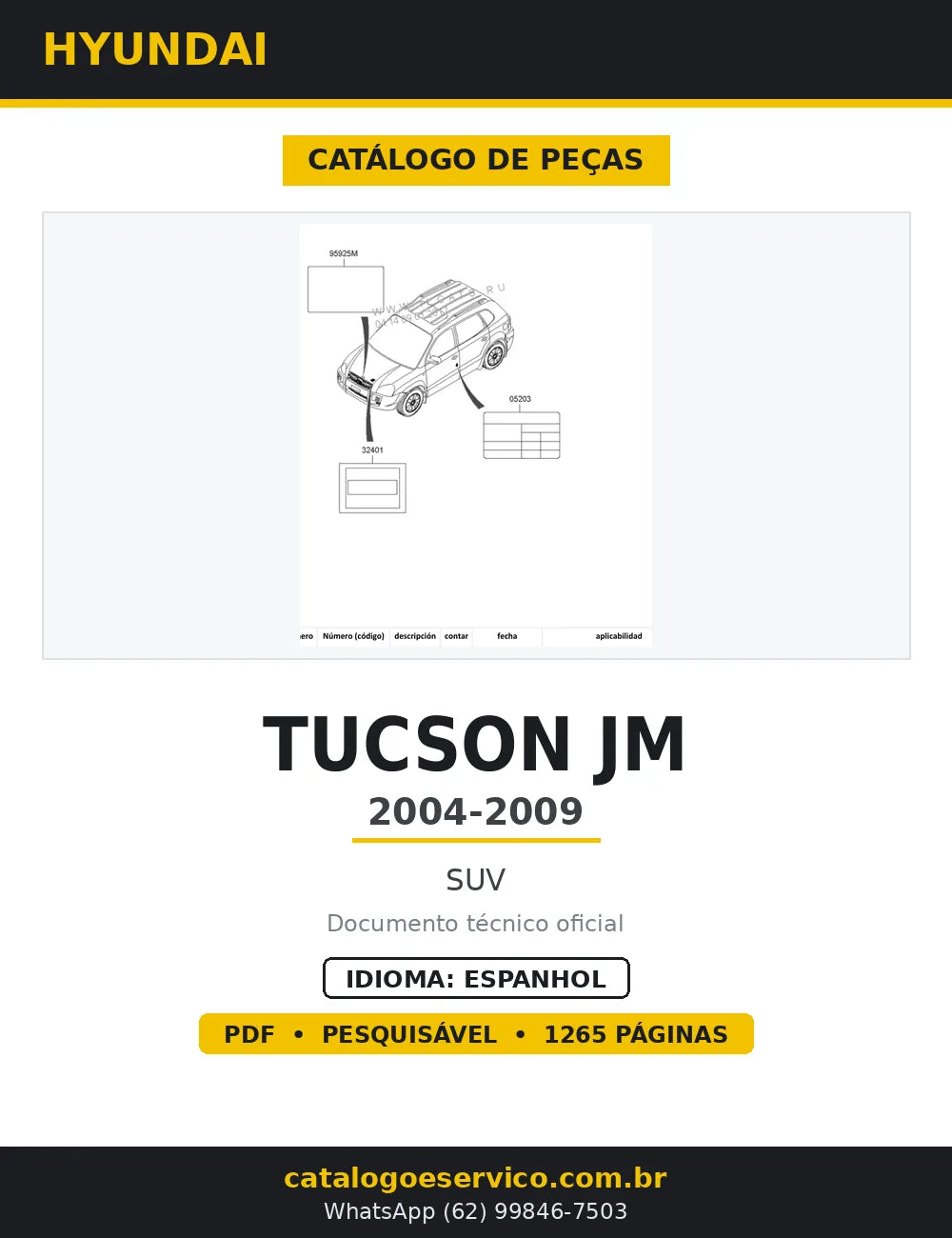 Catálogo de Peças Hyundai Tucson JM 2004-2009 — capa