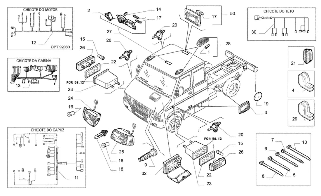 Vista explodida 4 do catálogo de peças Iveco Daily 70.13