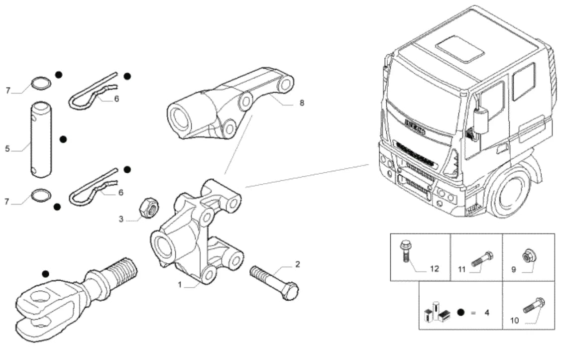 Vista explodida 1 do catálogo de peças Iveco Cursor 450E33TY