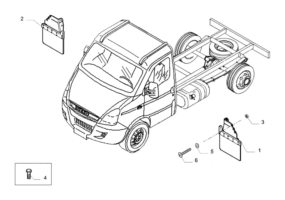 Vista explodida 1 do catálogo de peças Iveco Nova Daily Ecoline 70C17 HD Truck 7T