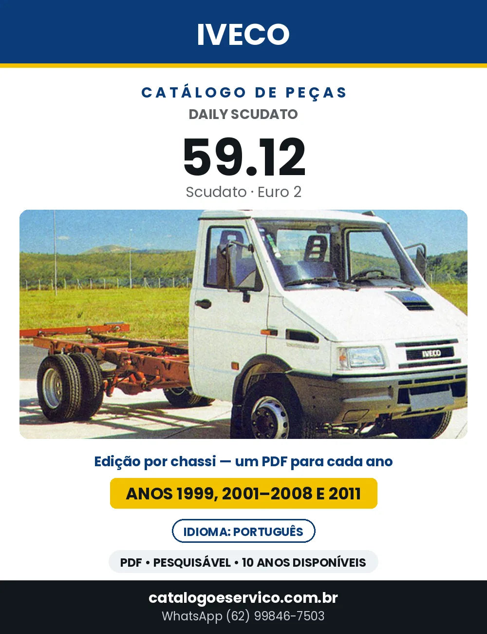Catálogo de Peças Iveco Daily Scudato 59.12 Euro 2 — Anos 1999, 2001–2008 e 2011 | PDF por Ano