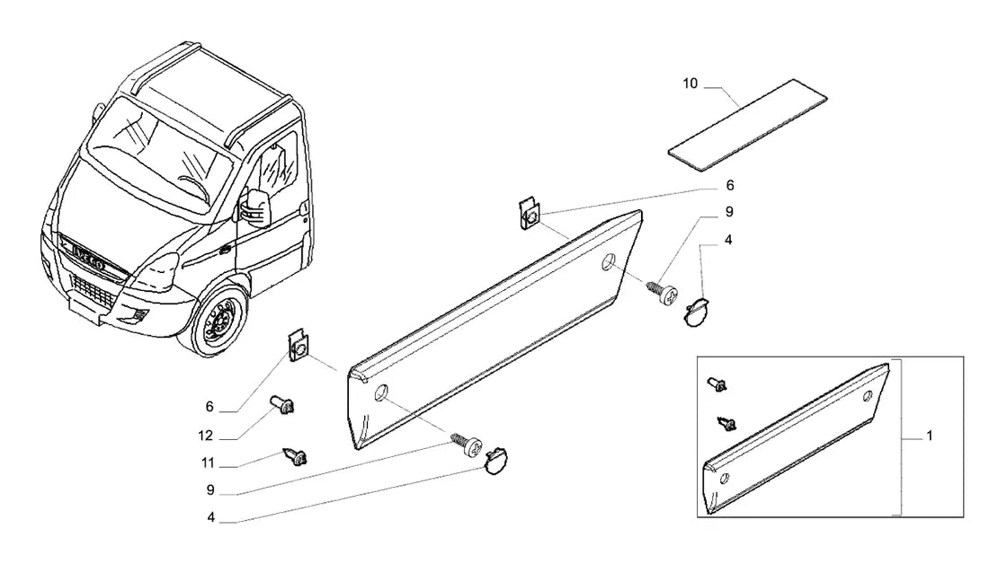 Vista explodida 3 do catálogo de peças Iveco Nova Daily Ecoline 70C17 HD Truck 7T