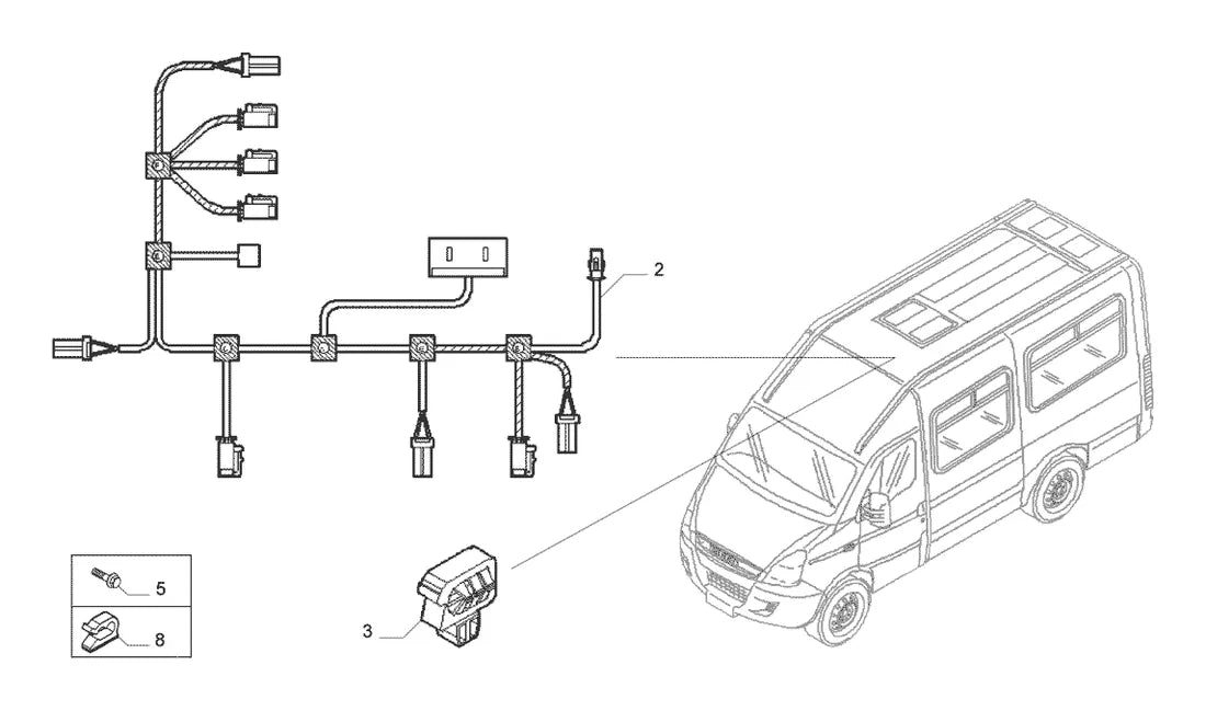 Vista explodida 1 do catálogo de peças Iveco Nova Daily Ecoline 45S17