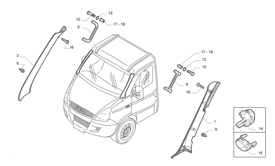 Vista explodida 2 do catálogo de peças Iveco Nova Daily Ecoline 55C17