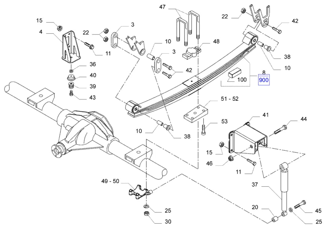Vista explodida de peças — Iveco Daily 55S17W 4x4 Cabine Dupla — página de exemplo 1