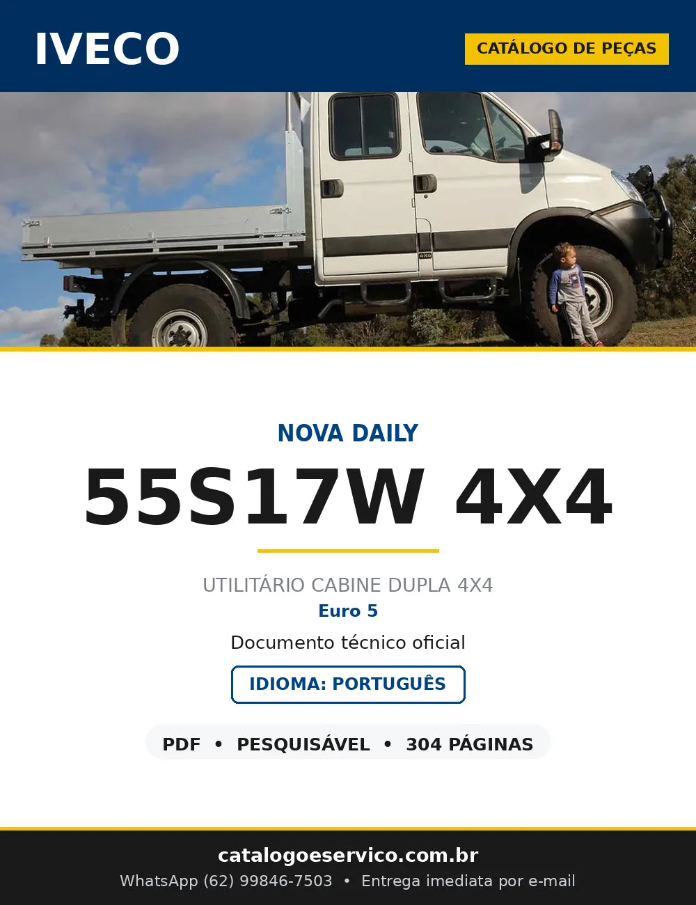 Capa do Catálogo de Peças Iveco Daily 55S17W 4x4 Cabine Dupla — 304 Páginas em PDF
