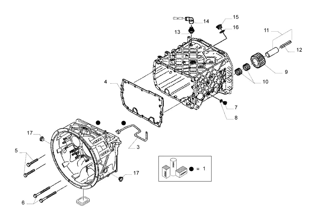 Vista explodida 3 do catálogo de peças Iveco Novo Stralis Ecoline 800S44T AT