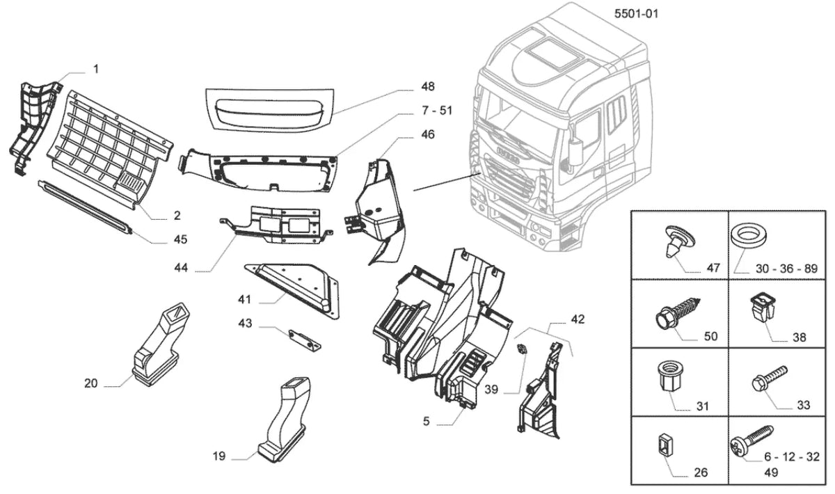Vista explodida 4 do catálogo de peças Iveco Novo Stralis Ecoline 800S44T AS Eurotronic