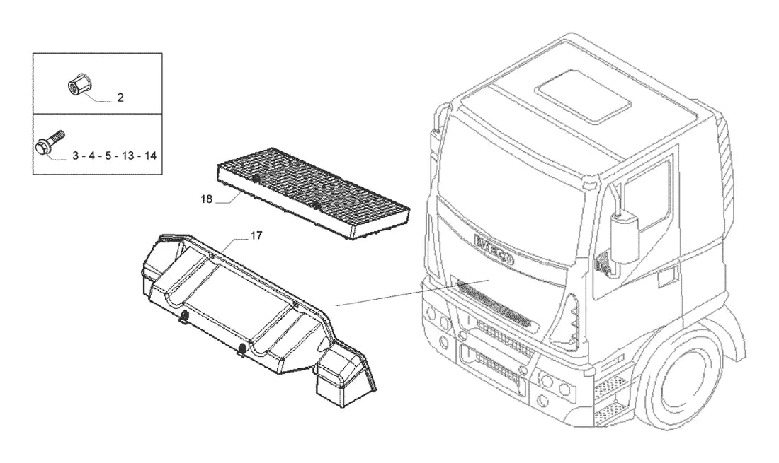 Vista explodida 1 do catálogo de peças Iveco Tector Ecoline 17-280