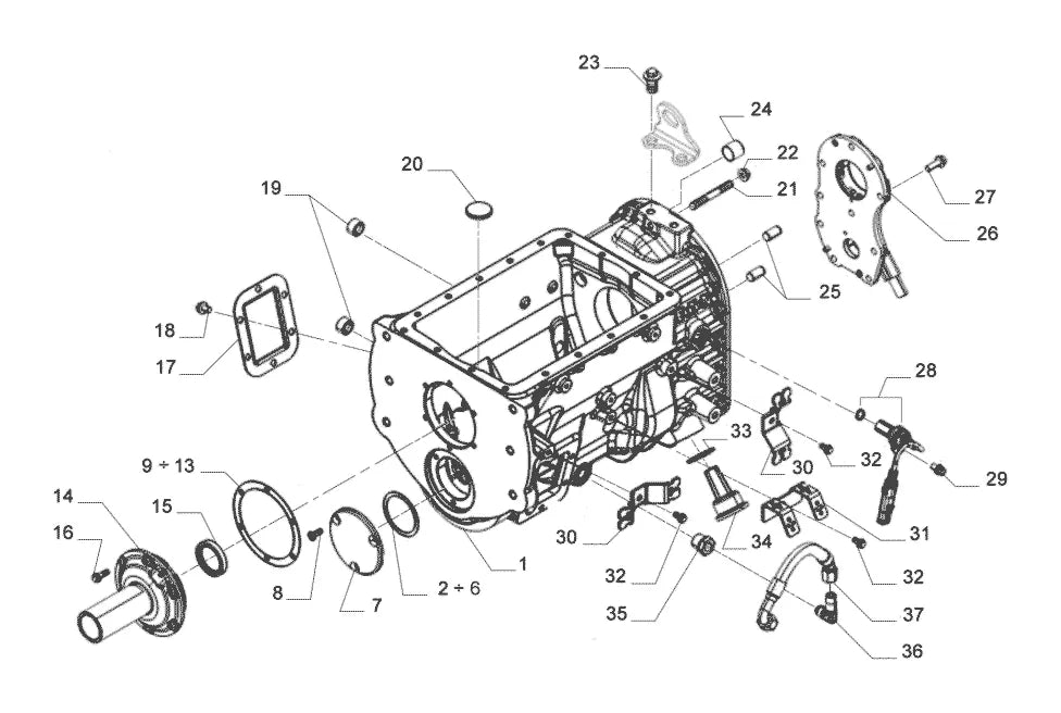 Vista explodida 1 do catálogo de peças Iveco Tector Ecoline 17-300 Aut.