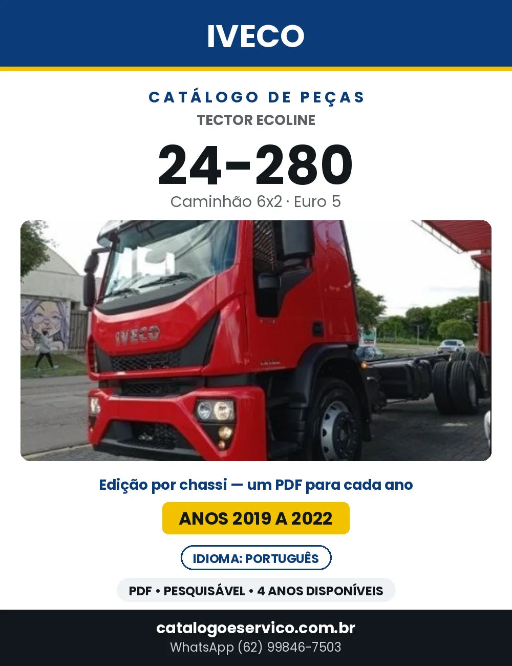 Catálogo de Peças Iveco Tector Ecoline 24-280 6x2 Euro 5 — 2019 a 2022 | PDF por Ano