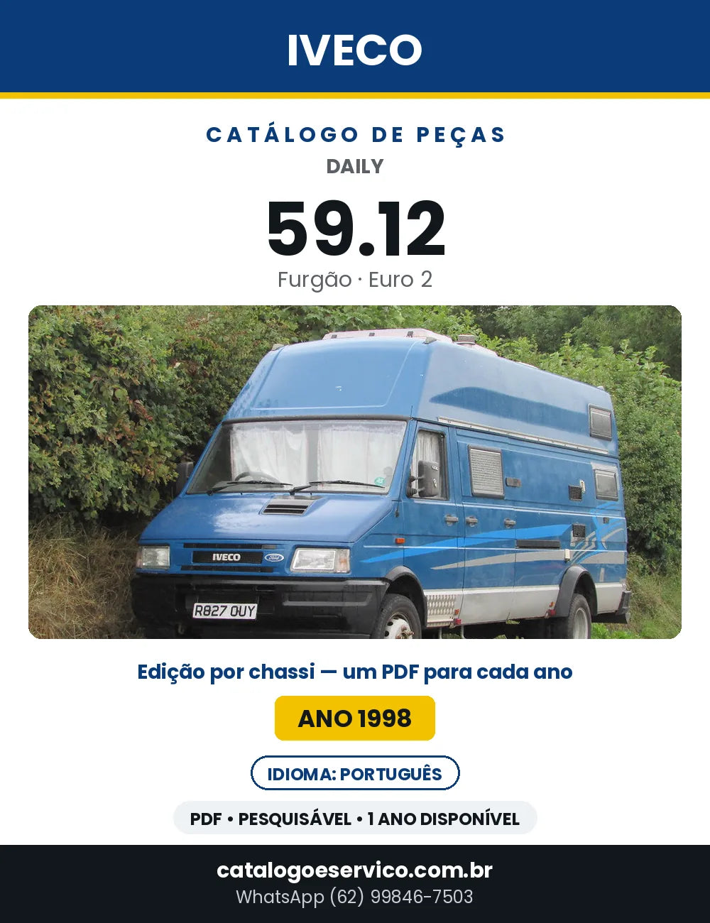 Catálogo de Peças Iveco Daily 59.12 Furgão Euro 2 — Ano 1998 | PDF