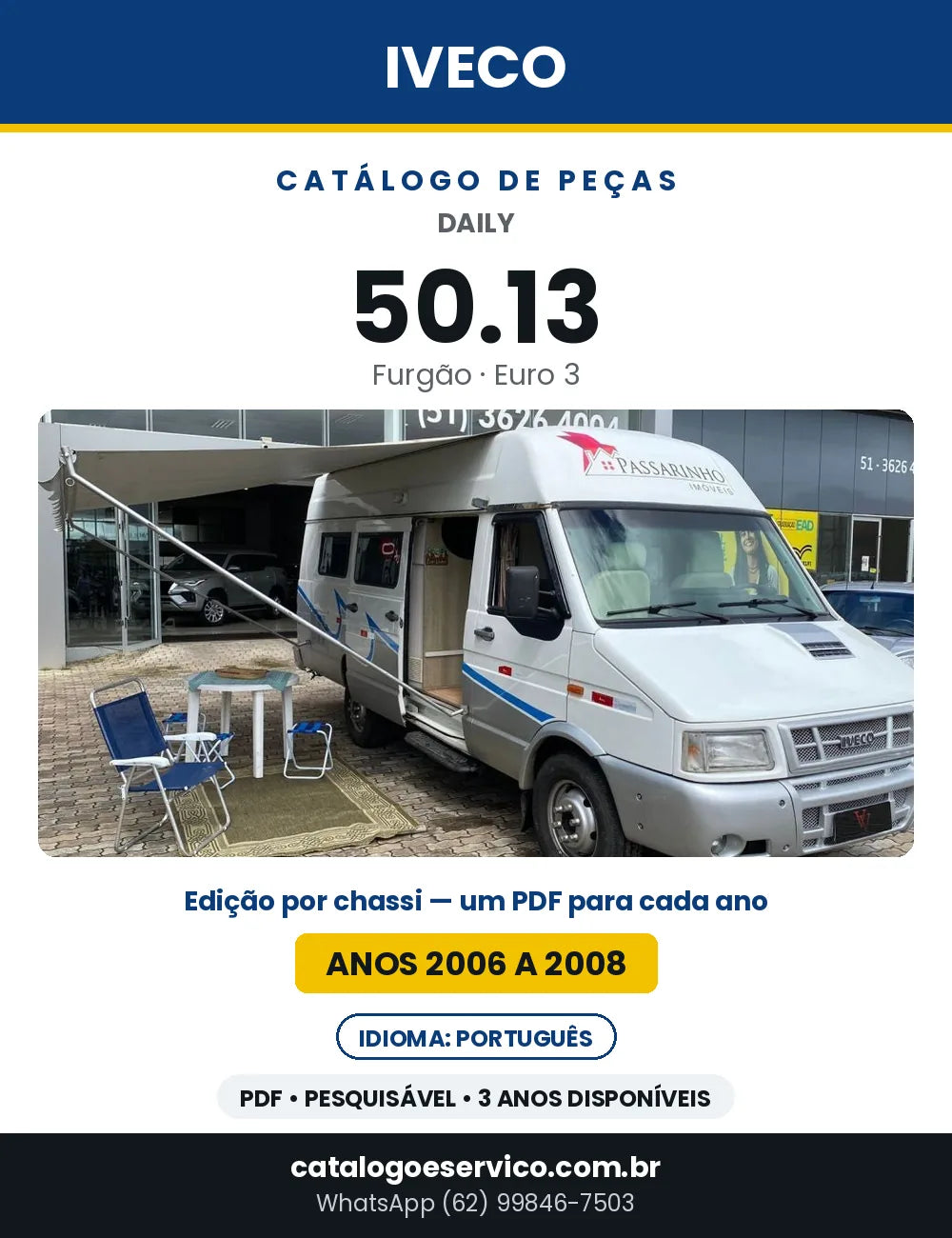 Catálogo de Peças Iveco Daily 50.13 Furgão Euro 3 — 2006 a 2008 | PDF por Ano