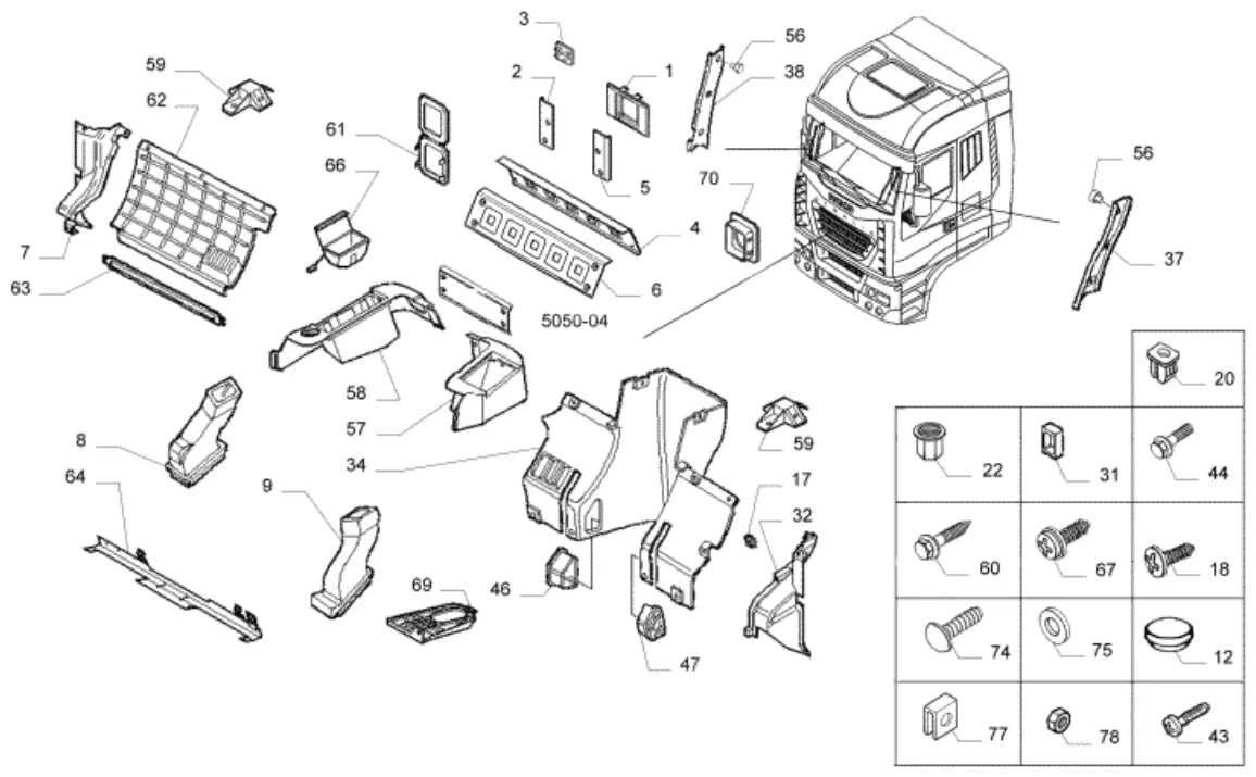 Vista explodida 4 do catálogo de peças Iveco Novo Stralis 740S46TZ NR