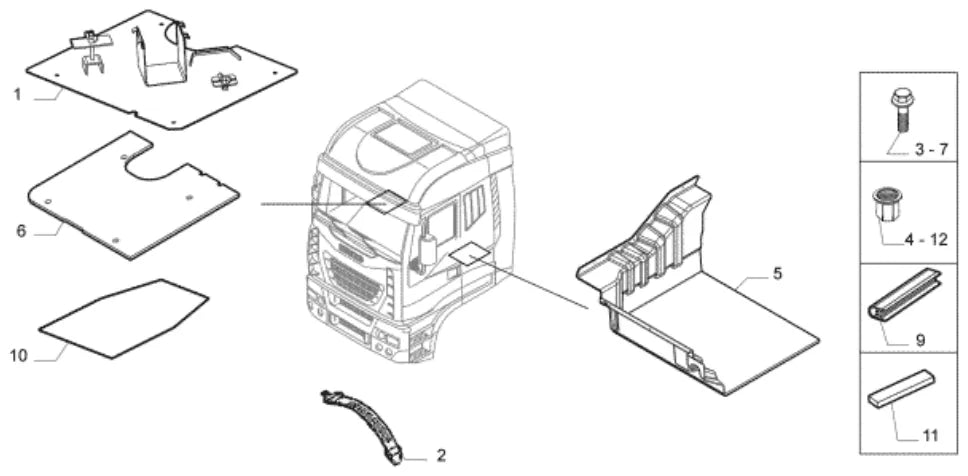 Vista explodida 4 do catálogo de peças Iveco Novo Stralis Ecoline 600S56T AS Eurotronic