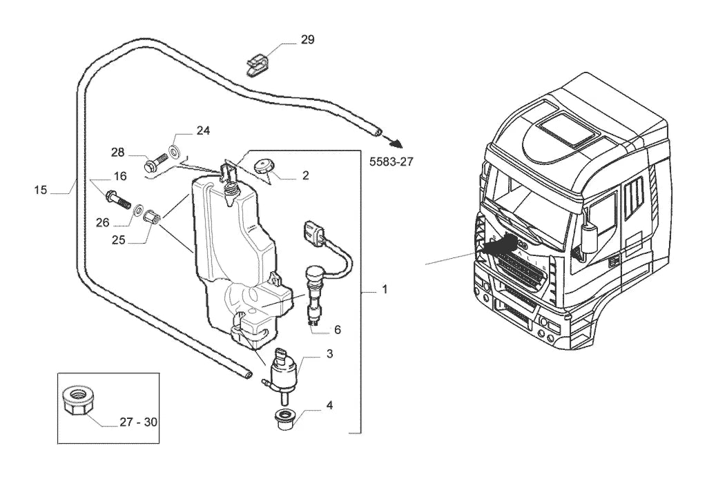 Vista explodida 4 do catálogo de peças Iveco Novo Stralis Ecoline 800S44T Hi-Way Eurotronic