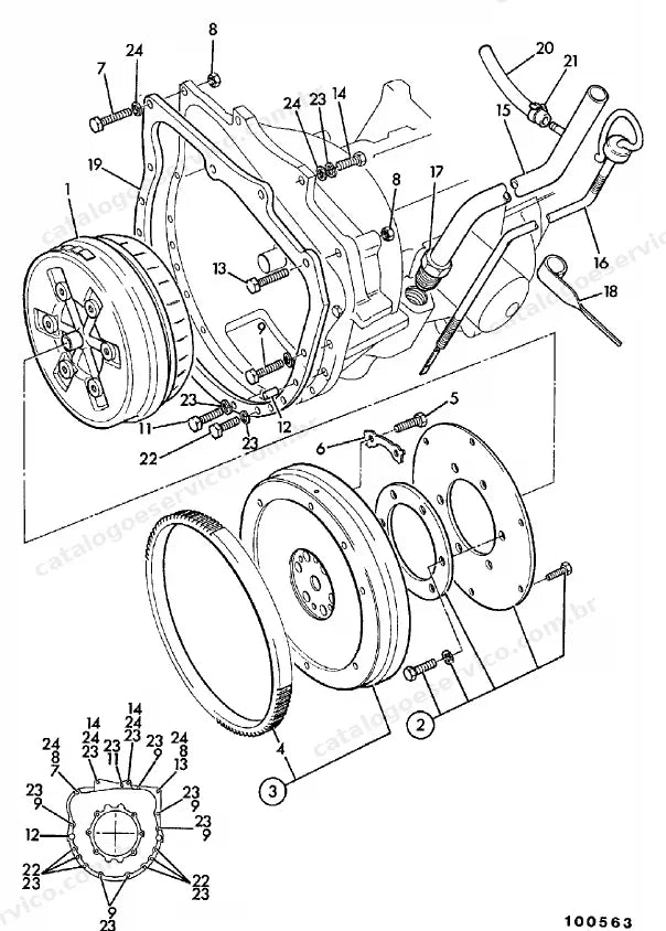 Catálogo de peças JCB 407 — vista explodida 2 de 4