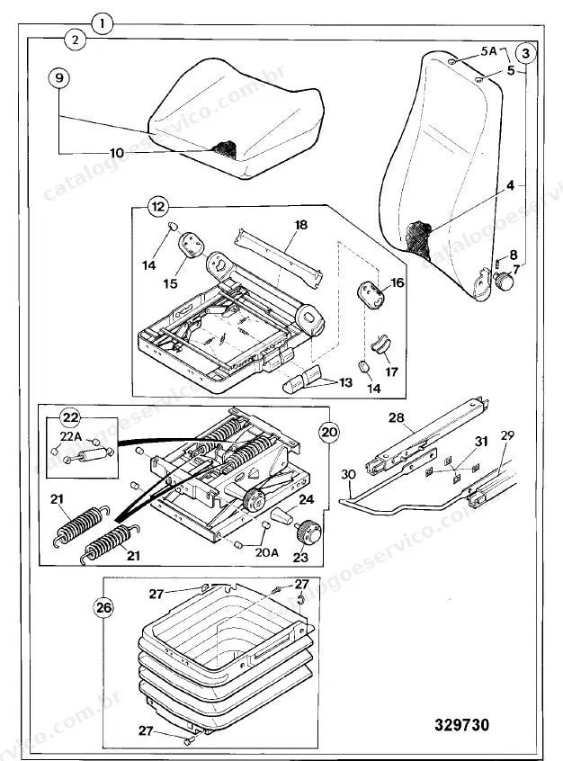 Catálogo de peças JCB 408ZX — vista explodida 3 de 4