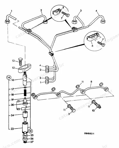 Catálogo de peças JCB 410B ZX — vista explodida 1 de 4