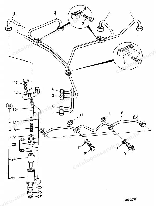 Catálogo de peças JCB 411B ZX — vista explodida 1 de 4