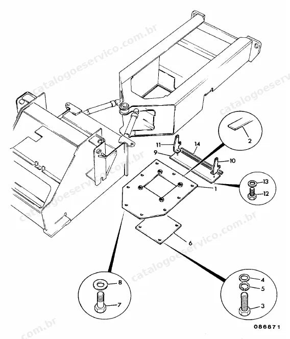 Catálogo de peças JCB 425 — vista explodida 4 de 4