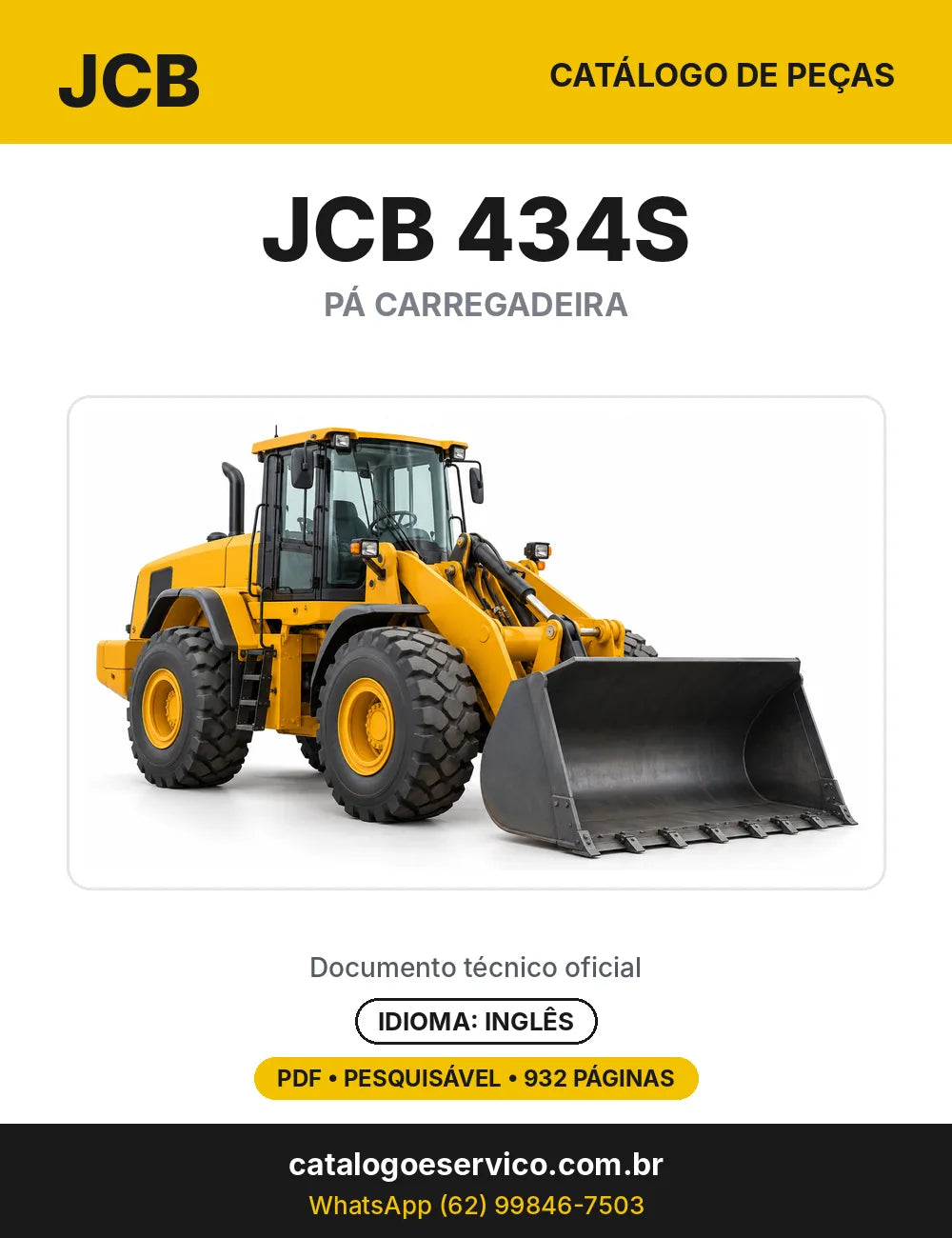 Catálogo de peças JCB 434S — capa do catálogo em PDF