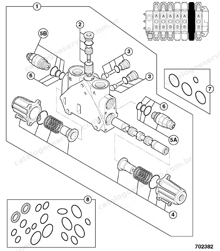 Catálogo de peças JCB 4CX-4WS PC — vista explodida 3 de 4