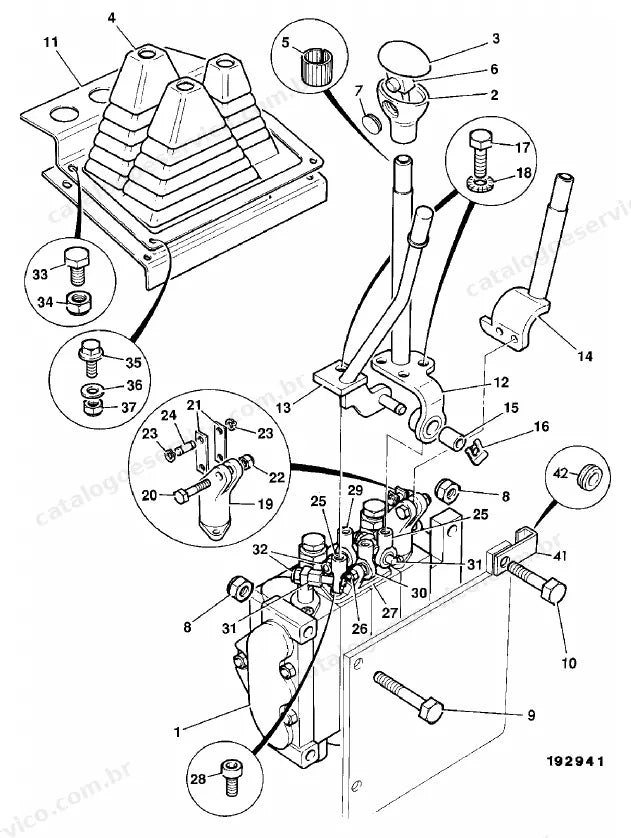 Catálogo de peças JCB 504B — vista explodida 3 de 4