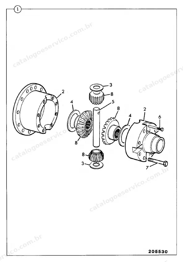 Catálogo de peças JCB 530-67 — vista explodida 1 de 4