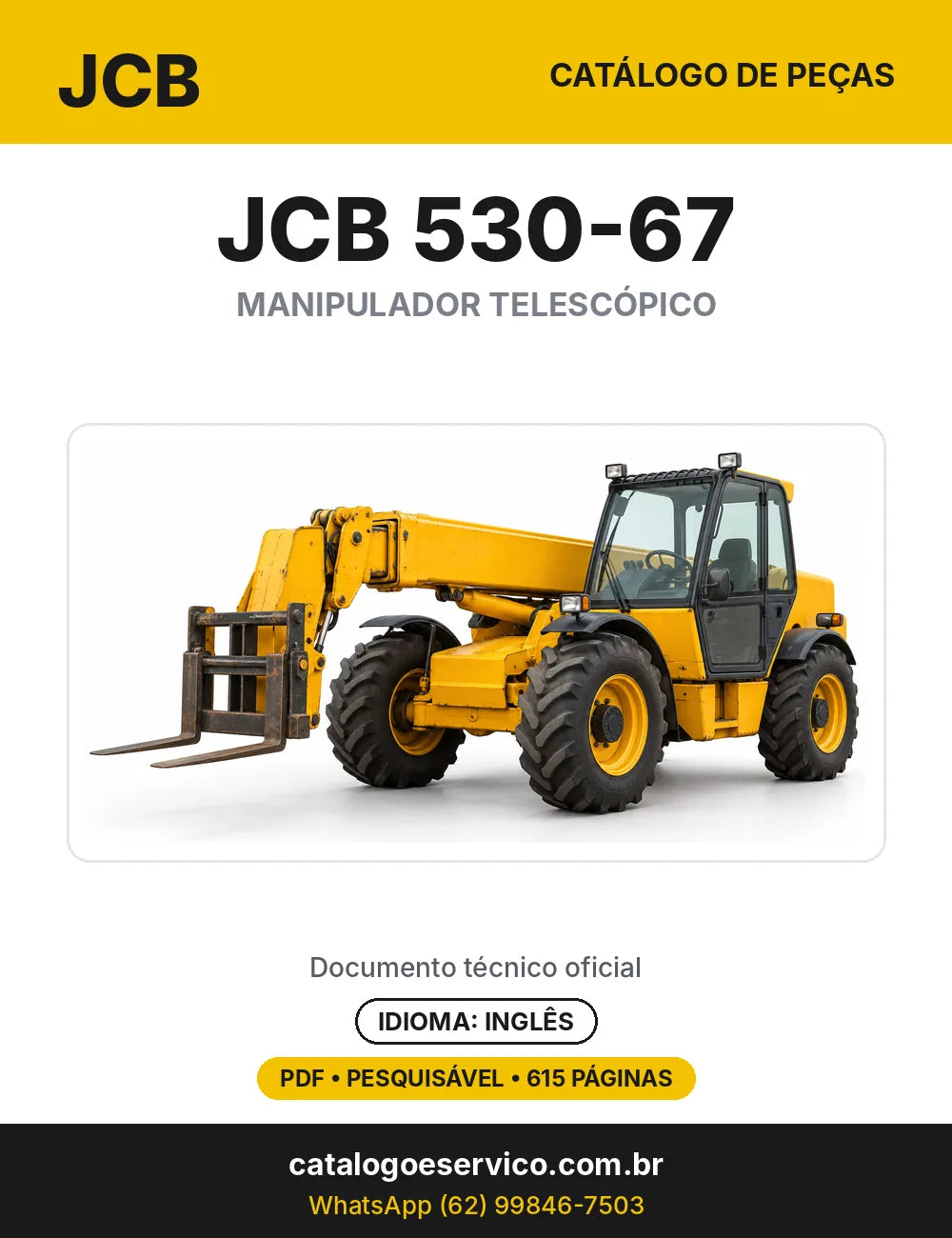 Catálogo de peças JCB 530-67 — capa do catálogo em PDF