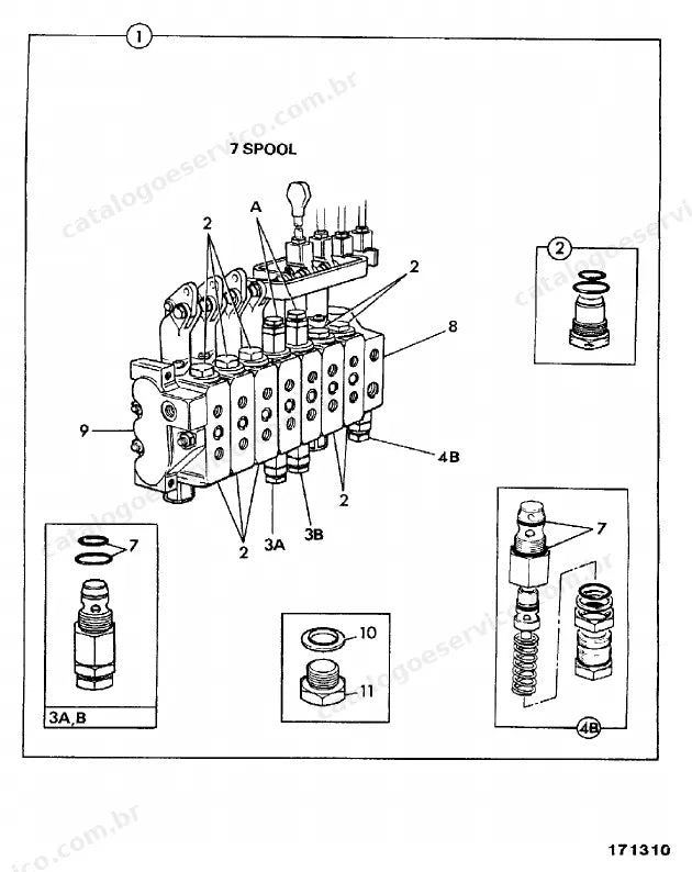 Catálogo de peças JCB 537-130 — vista explodida 2 de 4