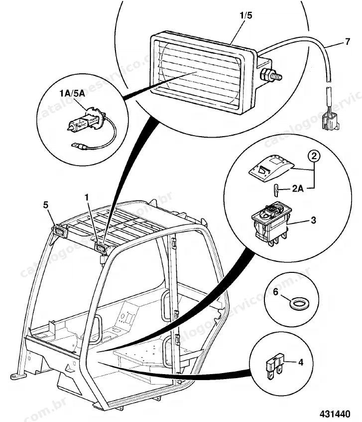 Catálogo de peças JCB 537H — vista explodida 4 de 4