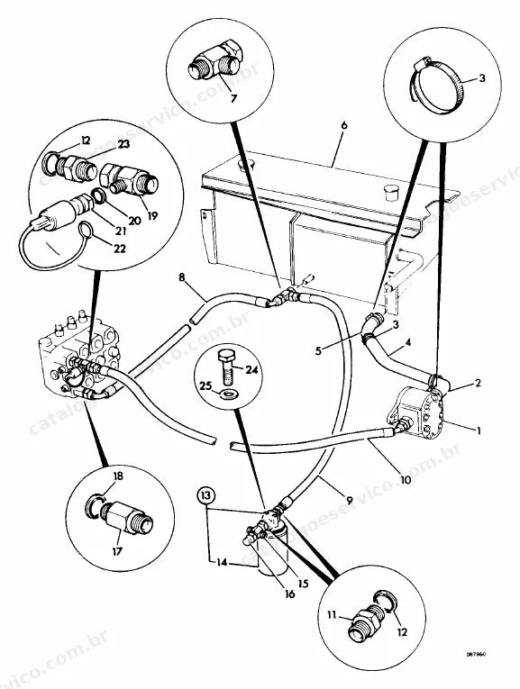 Catálogo de peças JCB 540B-2 — vista explodida 3 de 4