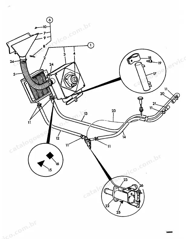 Catálogo de peças JCB 540BM-2 — vista explodida 4 de 4
