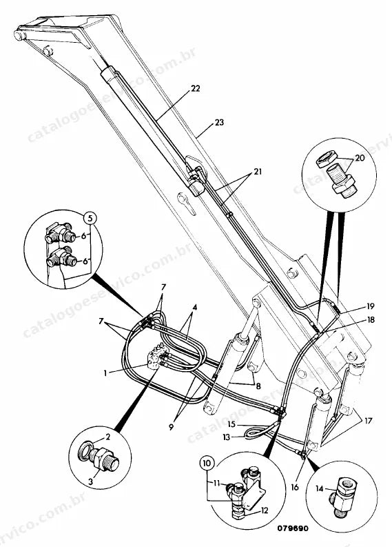 Catálogo de peças JCB 540BM-4 — vista explodida 4 de 4