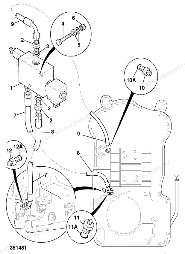 Catálogo de peças JCB 714 Tier 3 — vista explodida 3 de 4