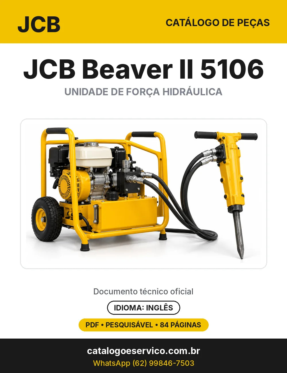 Catálogo de peças JCB Beaver II 5106 — capa do catálogo em PDF