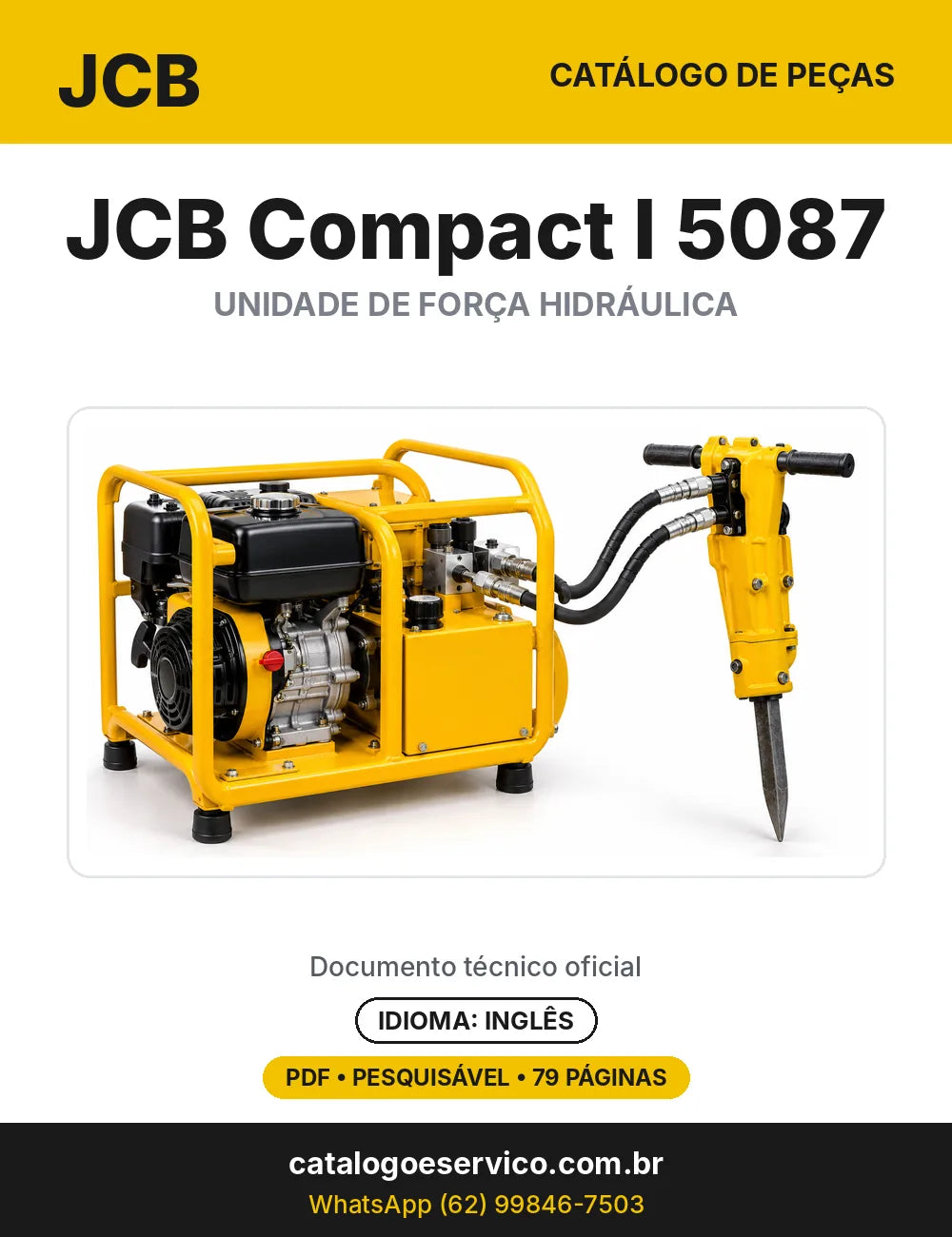 Catálogo de peças JCB Compact I 5087 — capa do catálogo em PDF