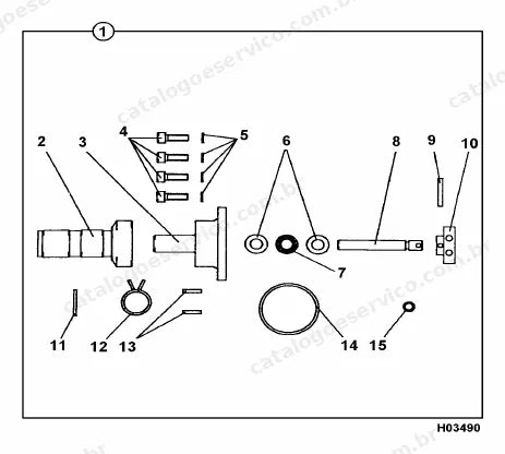 Catálogo de peças JCB Compact III — vista explodida 1 de 4