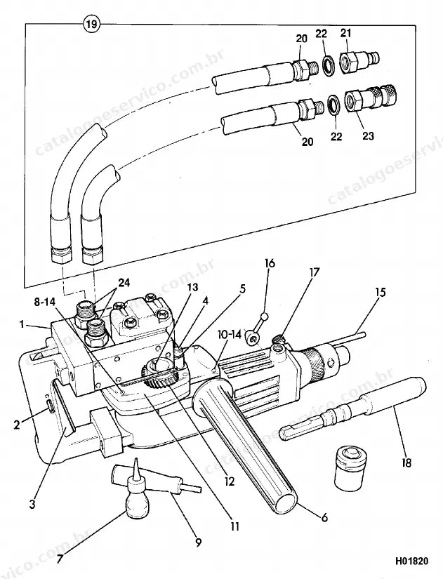 Catálogo de peças JCB Compact III — vista explodida 3 de 4