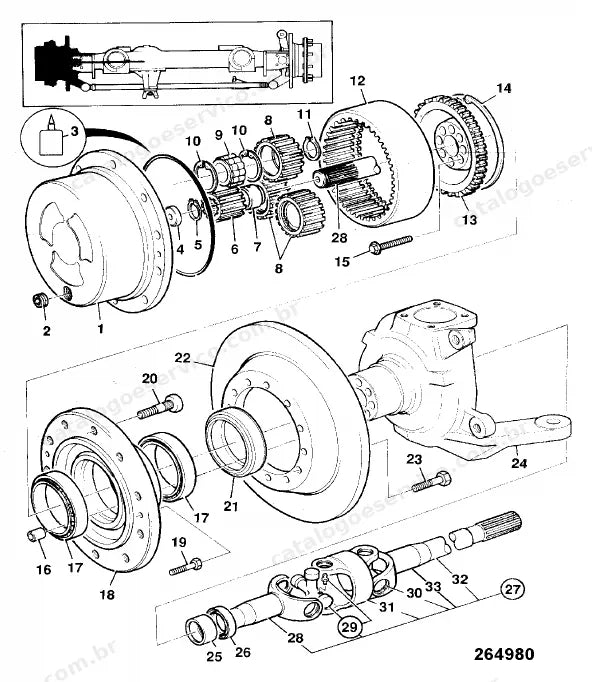 Catálogo de peças JCB Fastrac 1125 — vista explodida 1 de 4