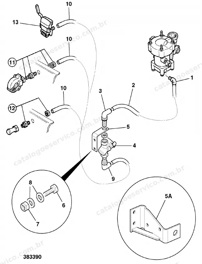 Catálogo de peças JCB Fastrac 2115ABS — vista explodida 3 de 4