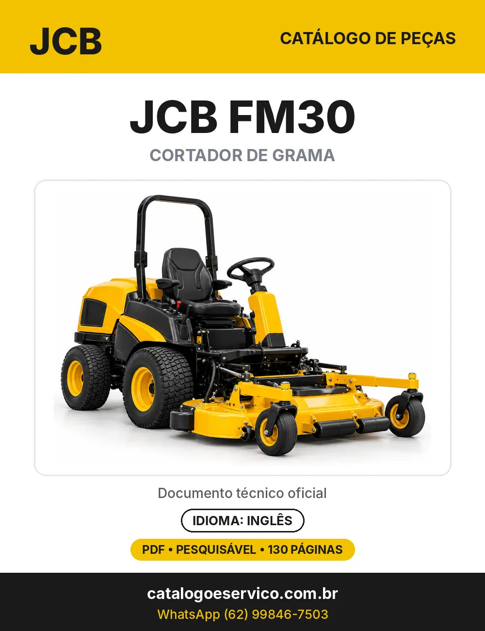 Catálogo de peças JCB FM30 — capa do catálogo em PDF