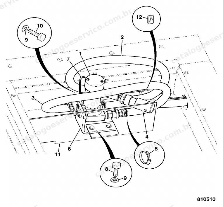 Catálogo de peças JCB JS460-T2 — vista explodida 3 de 4