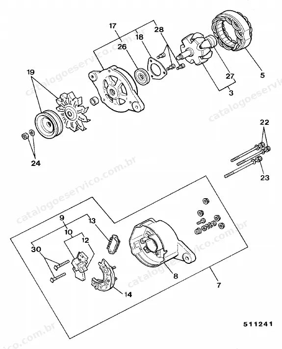 Catálogo de peças JCB JS70 — vista explodida 3 de 4