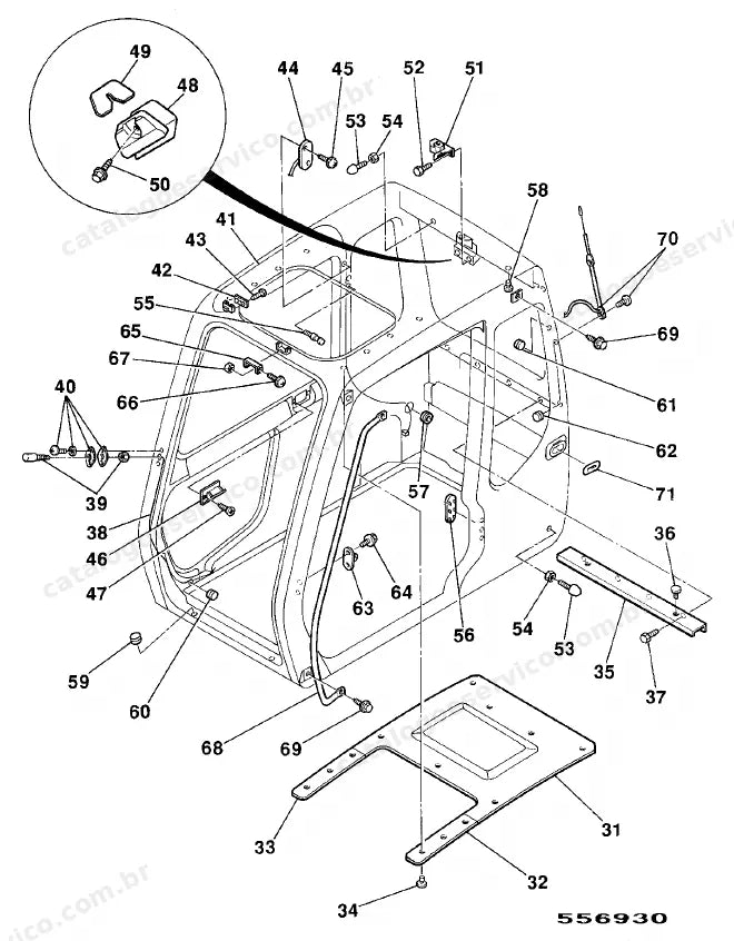 Catálogo de peças JCB JS70 — vista explodida 4 de 4
