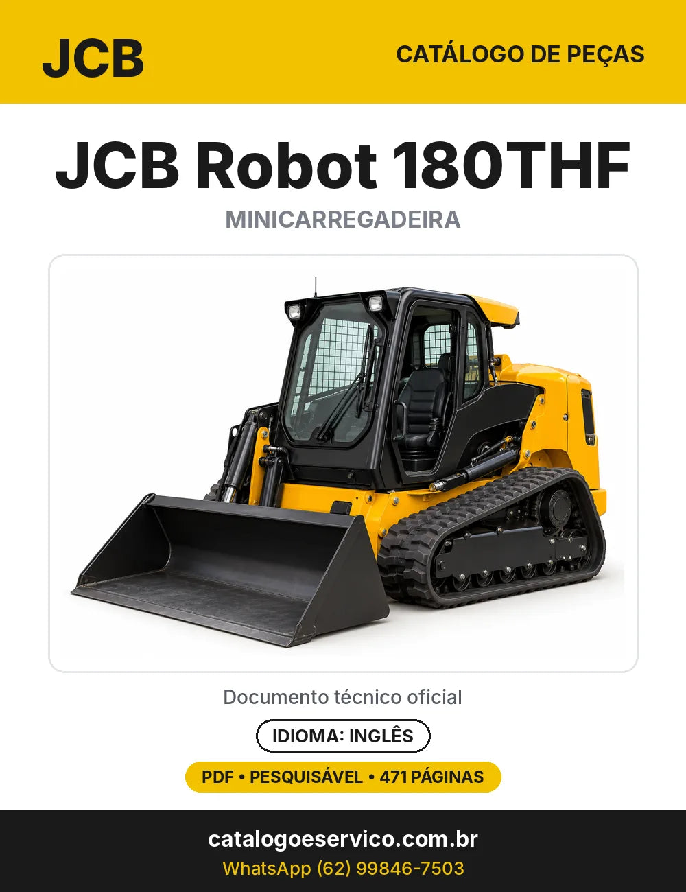 Catálogo de peças JCB Robot 180THF — capa do catálogo em PDF